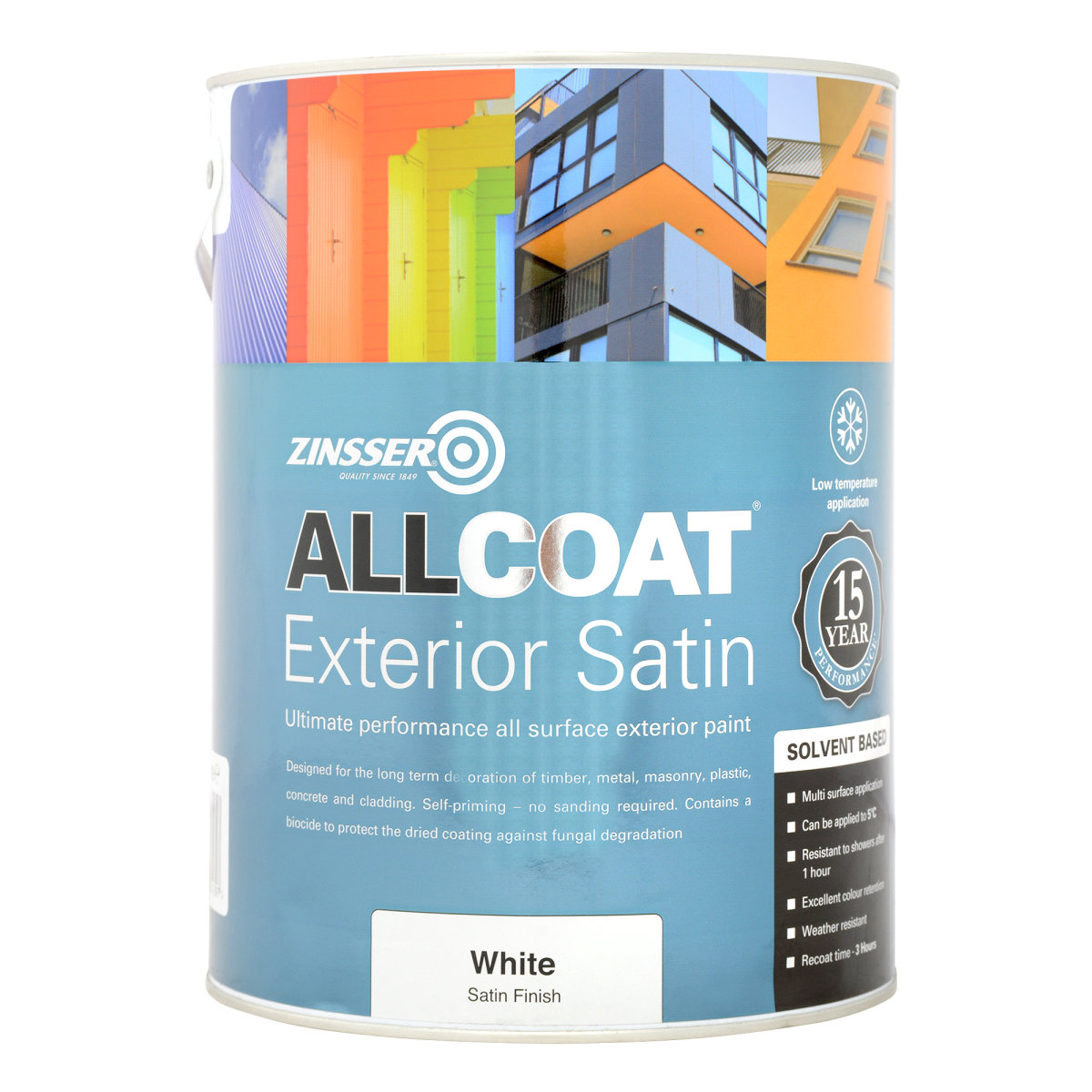 Zinsser AllCoat Exterior Satin Solvent-Based White 5L
