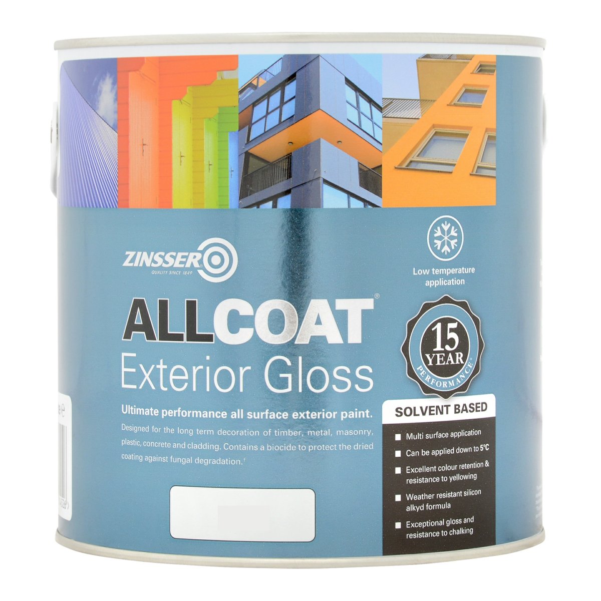 Zinsser AllCoat Exterior Gloss Solvent-Based Black 2.5L