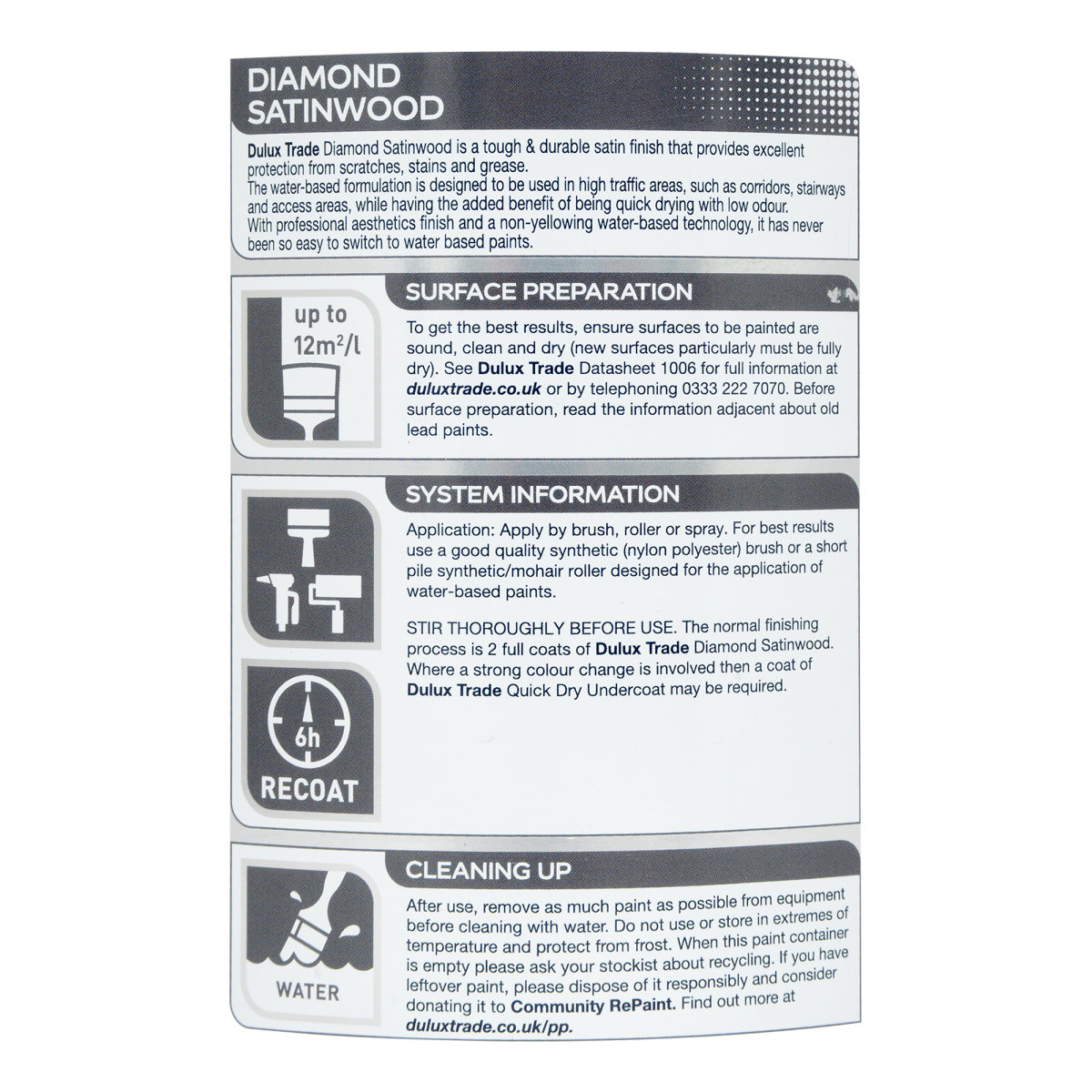 Dulux Trade Diamond Satinwood Brilliant White 2.5L