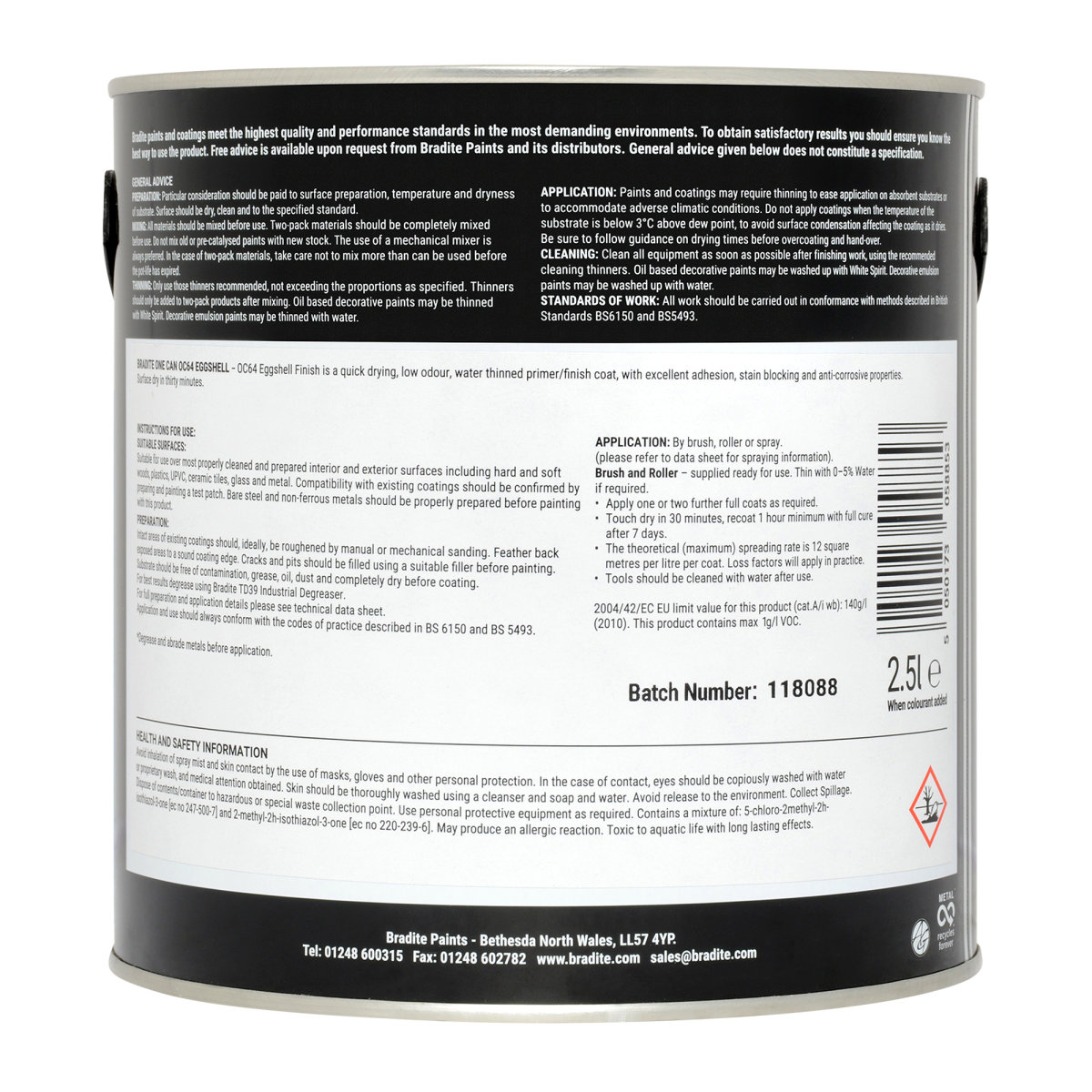 Bradite One Can Black 2.5L