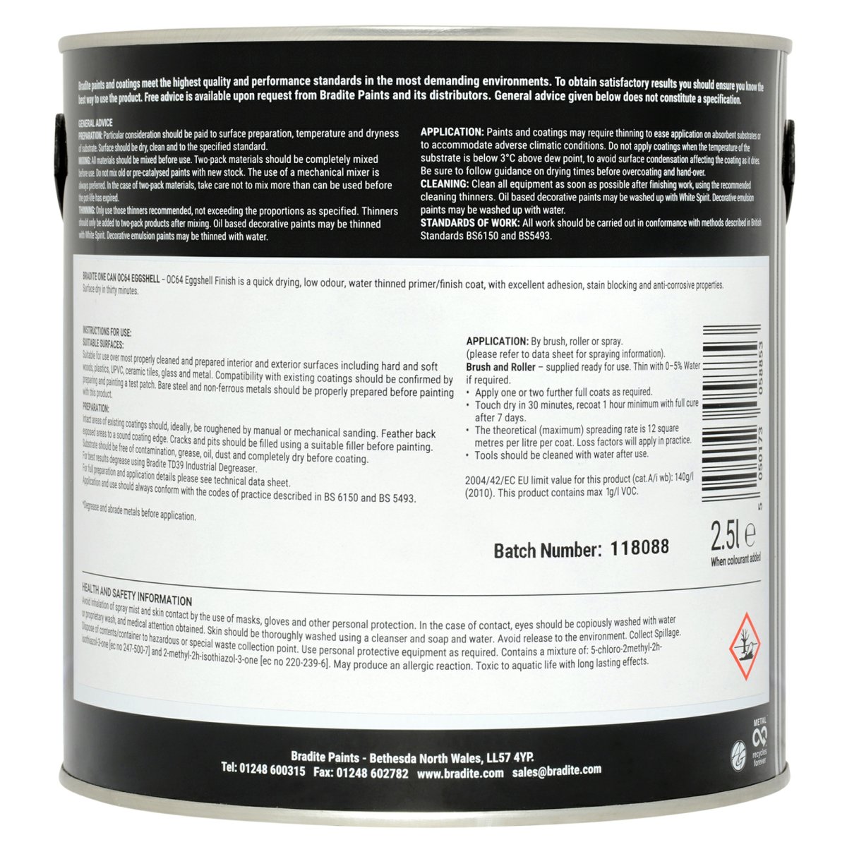Bradite One Can White 2.5L