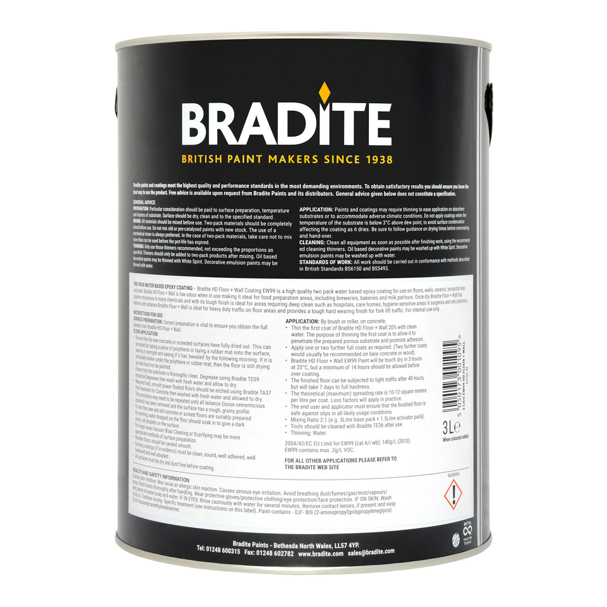 Bradite EW99 Heavy Duty Floor and Wall + Activator 5L