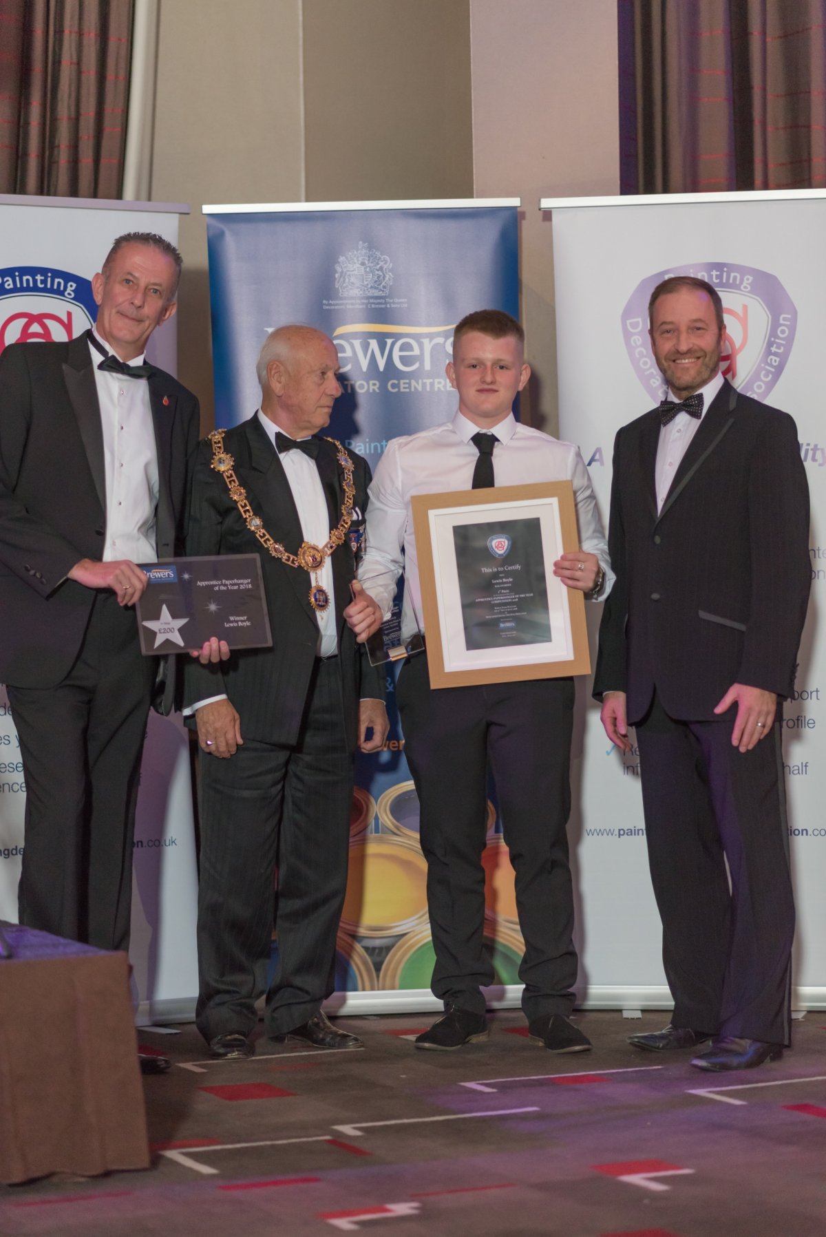 Lewis Boyle was awarded Junior Apprentice Paperhanger of the Year