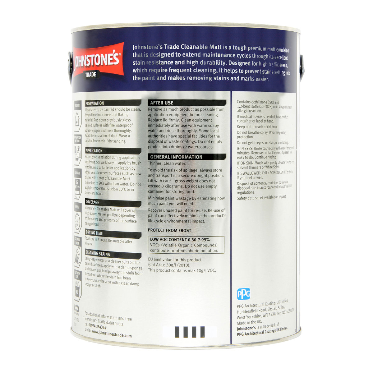 Johnstones Cleanable Matt Brilliant White 5L