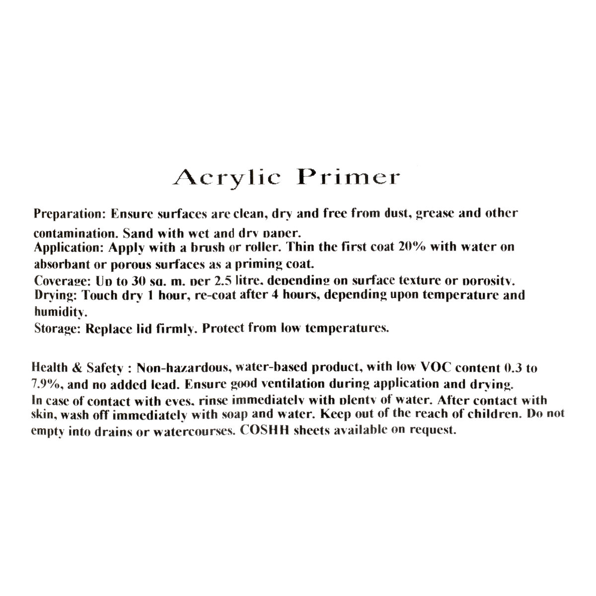 Bedec Acrylic Primer Undercoat Dark Grey 2.5L