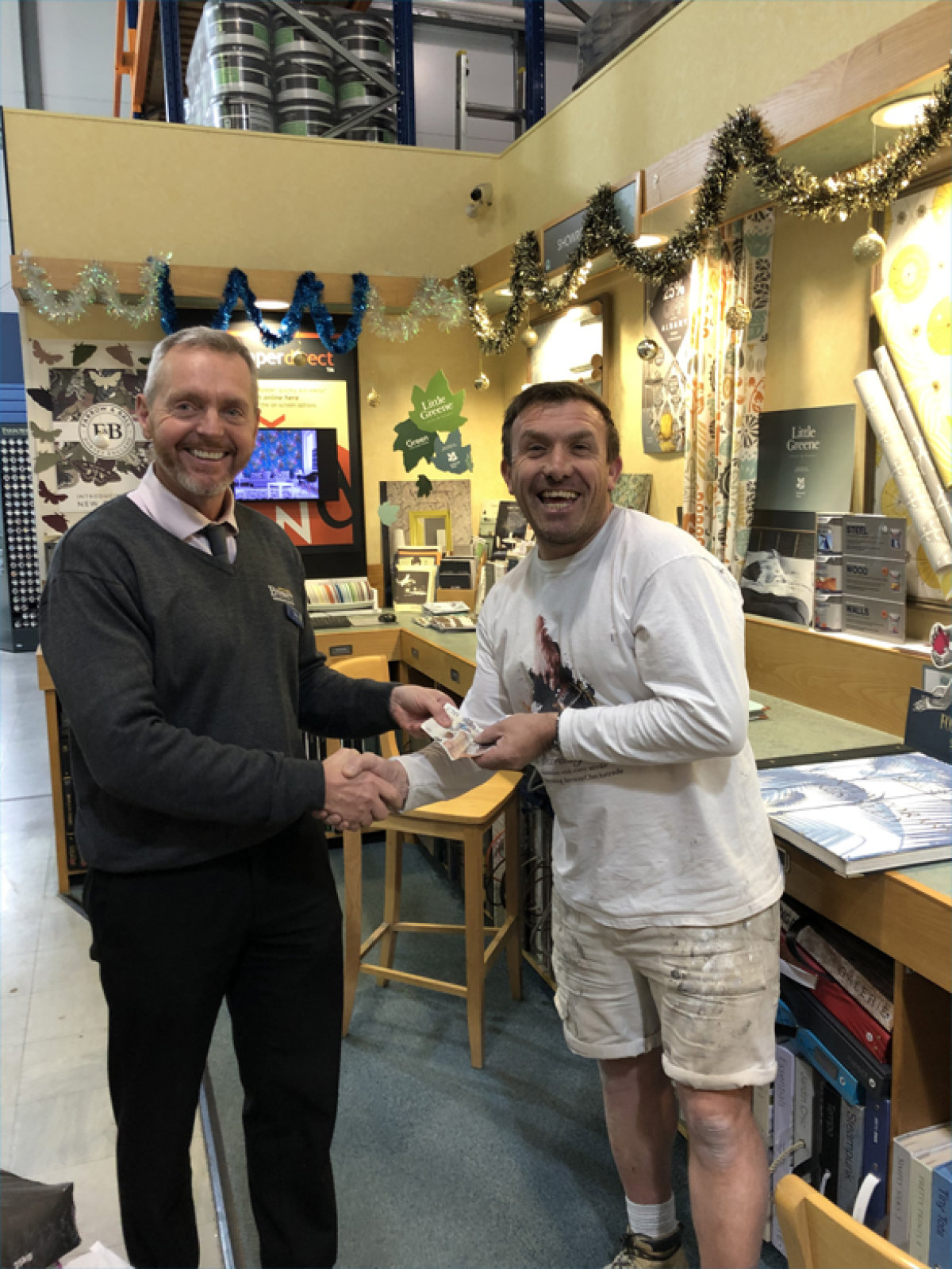 Lennox Childrens Cancer Fund 50/50 charity draw winner Phil Melville from P.J.M Decorating Services
