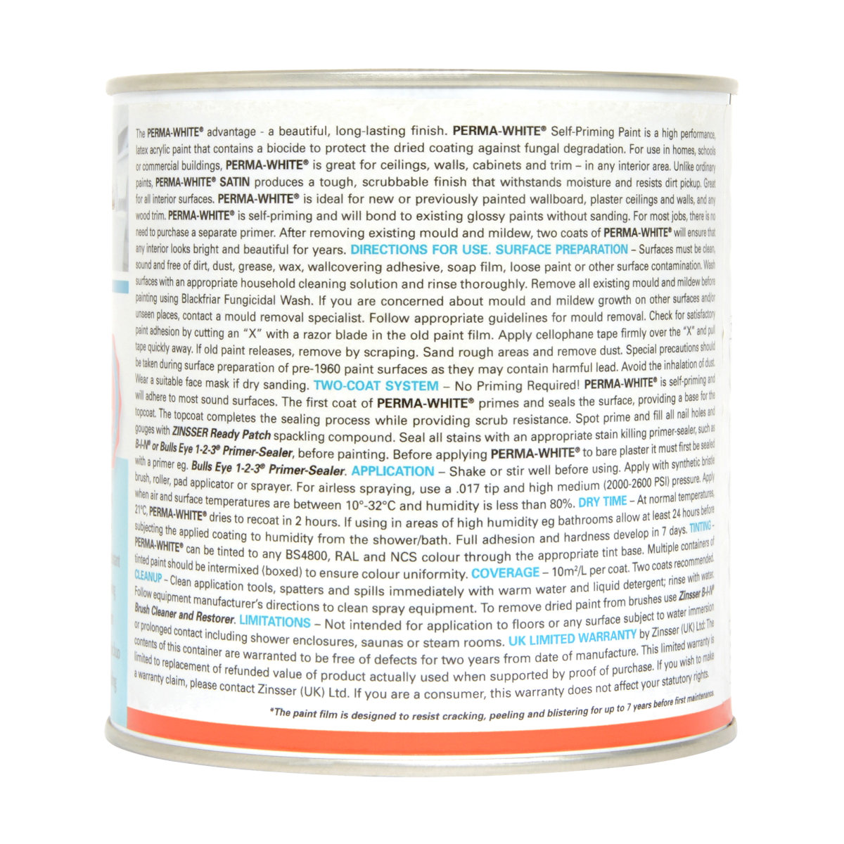 Zinsser Perma-White Interior Satin Tinted 1L
