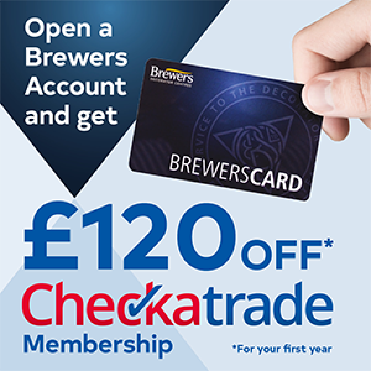 Open a Brewers Account and get £120 off Checkatrade