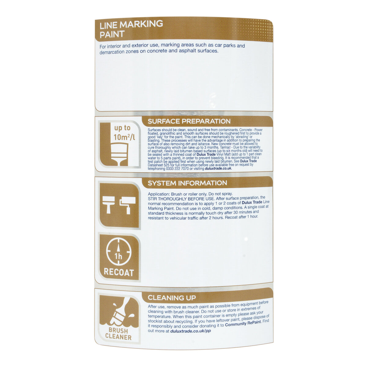 Dulux Trade Line Marking Paint White 5L