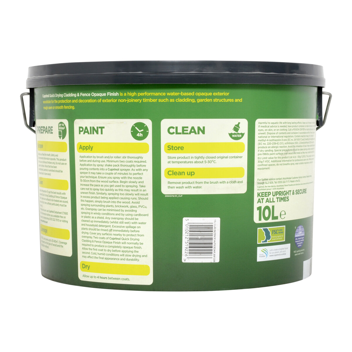 Cuprinol Quick Drying Cladding & Fence Opaque Matt 10L (PNG)