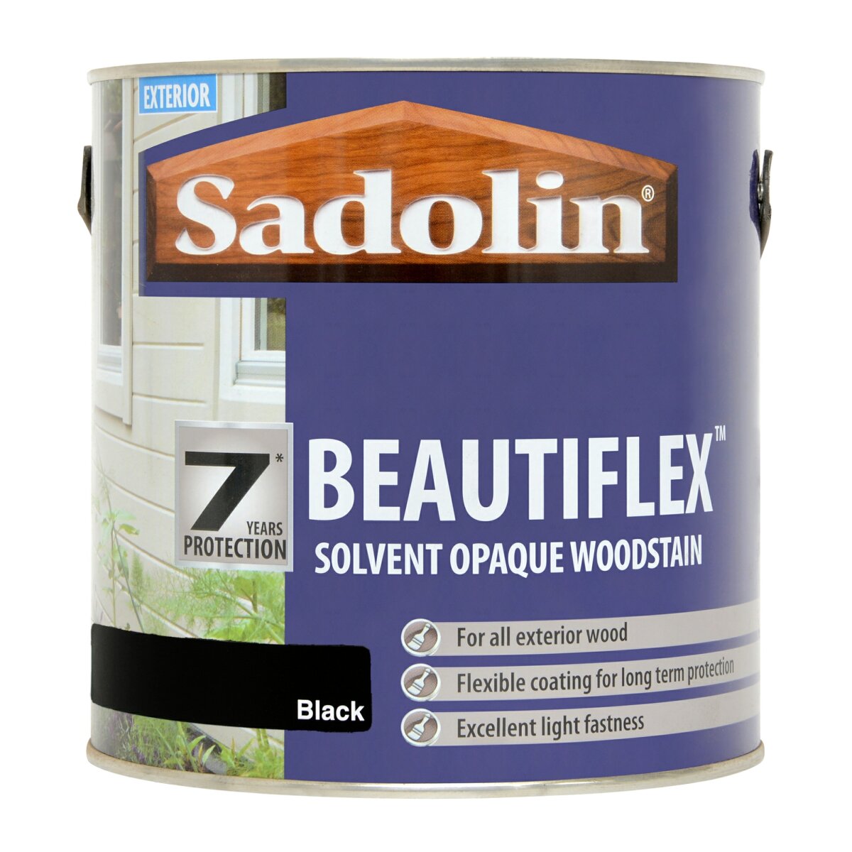 Sadolin Beautiflex Opaque Woodstain Black Ready Mixed 2.5L