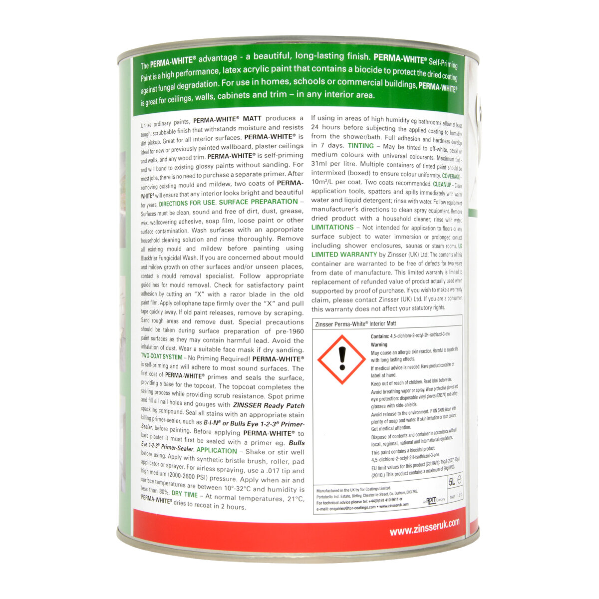 Zinsser Perma-White Interior Matt White 5L