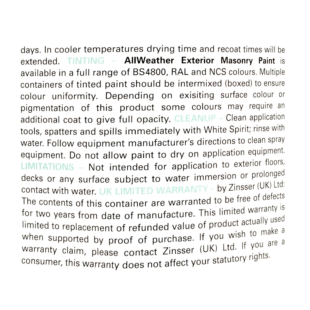 All Weather Exterior Masonry Colour 5L