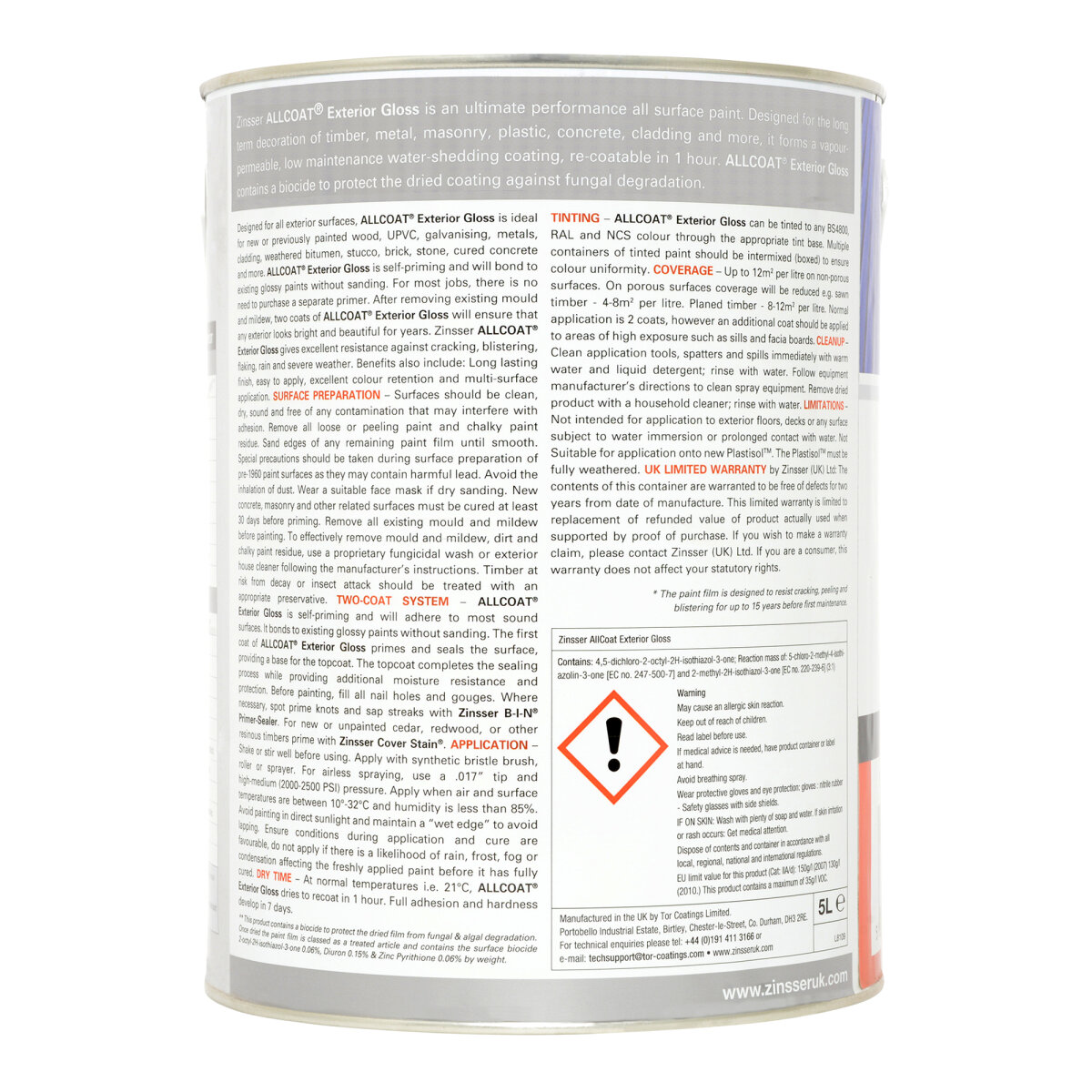 Allcoat Exterior Gloss White 5L