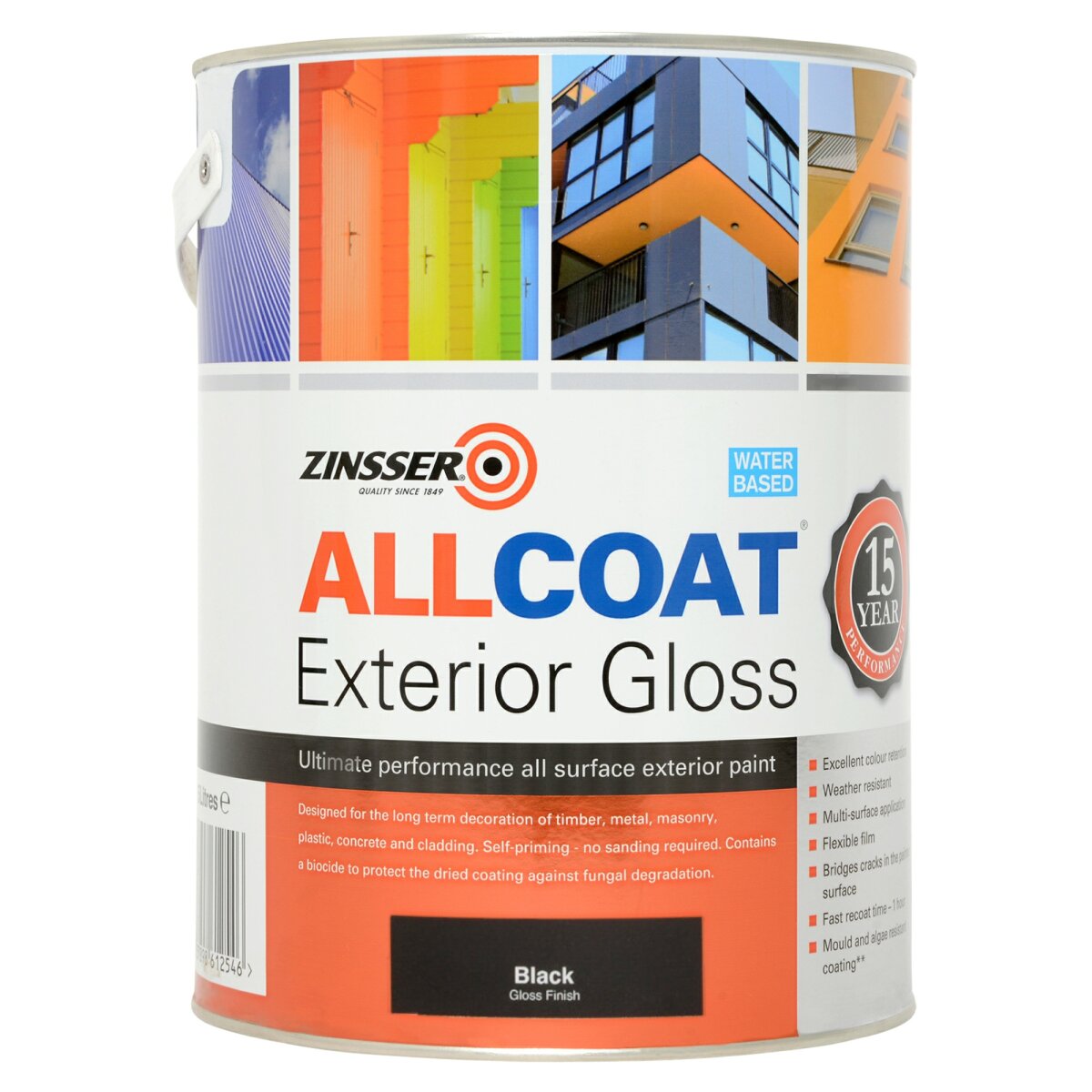 Zinsser Allcoat Exterior Gloss Black 5L