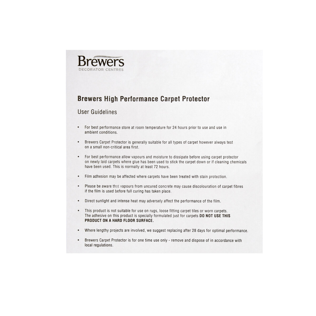 High Performance Carpet Protector 600mm x 50m