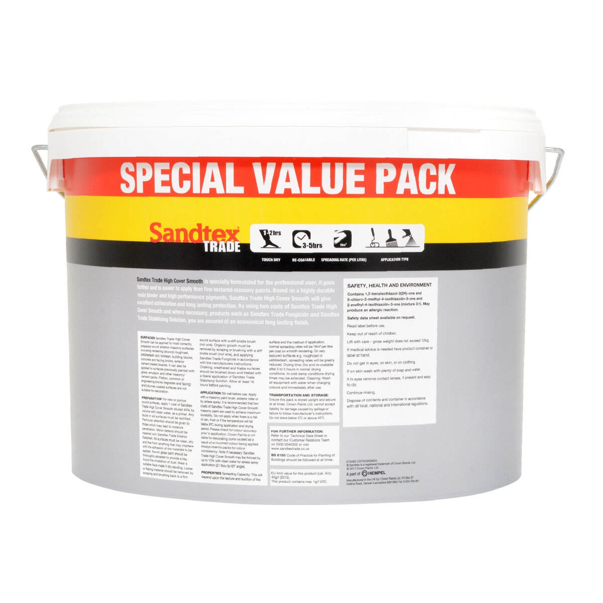 Sandtex Trade High Cover Smooth Magnolia 7.5L