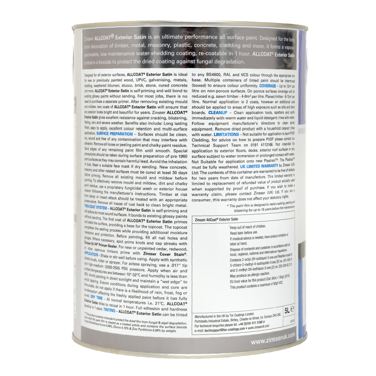 Zinsser AllCoat Exterior Satin Black 5L