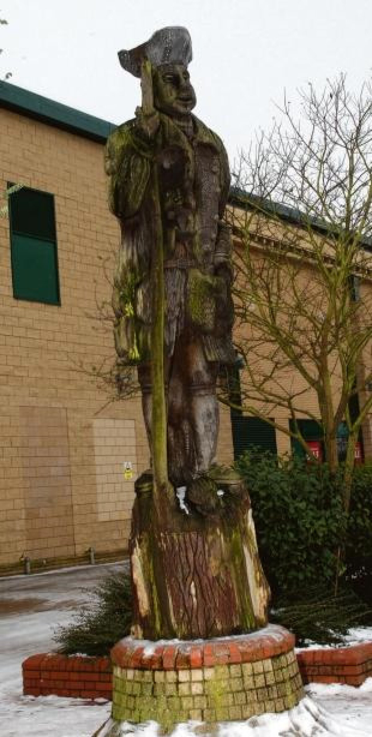 Woodsman statue - before the renovations commence