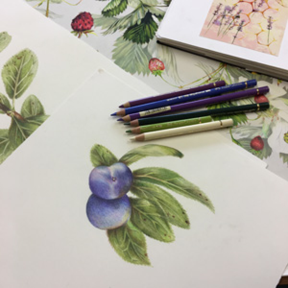 Beautiful blues and purples to create glorious damsons