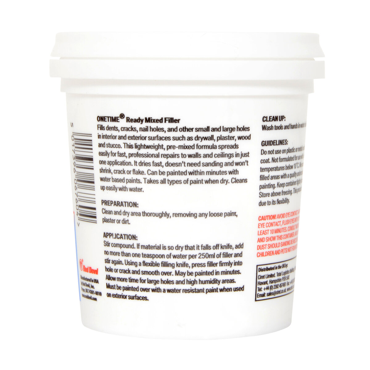 Red Devil One Time Filler 500ml