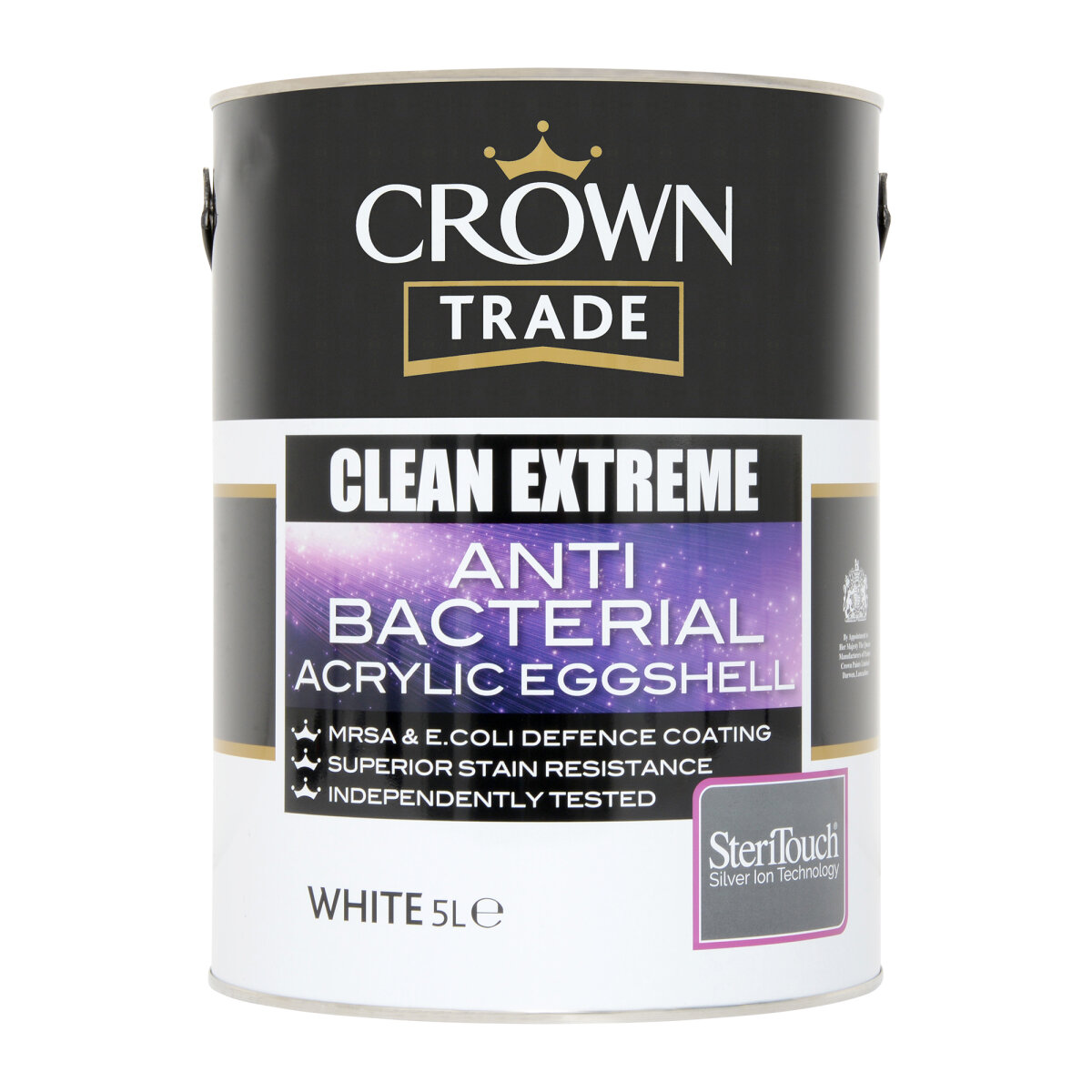 Crown Trade Clean Extreme Anti-Bacterial Durable Acrylic Eggshell White 5L
