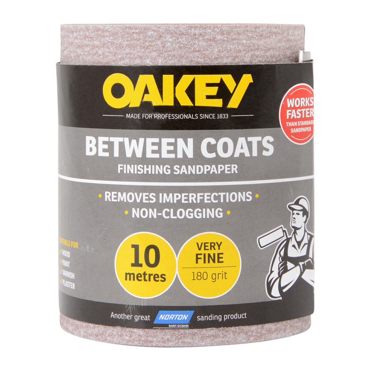 Oakey Between Coats Finishing Paper 115mm x 10m P180