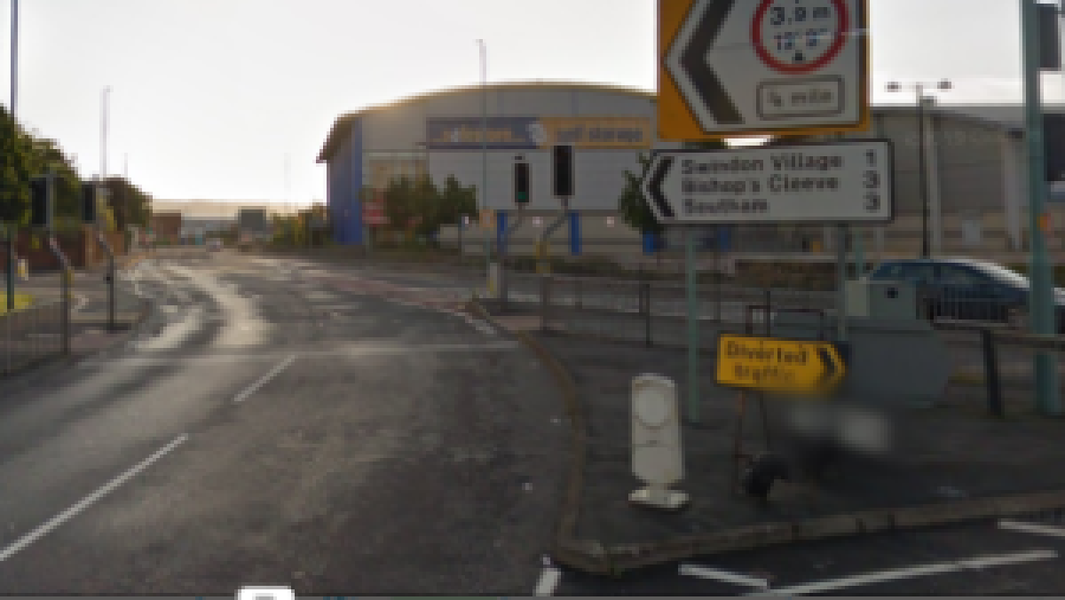 At the roundabout, take the third exit on to Kingsditch Lane