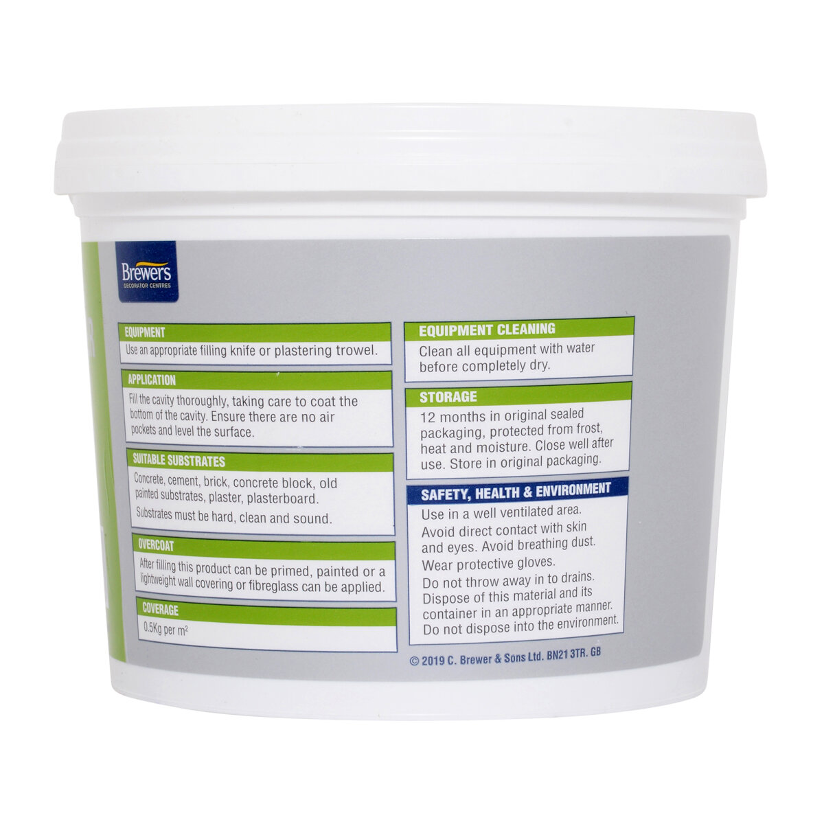 Brewers Ready Mixed Interior / Exterior Filler White 1KG