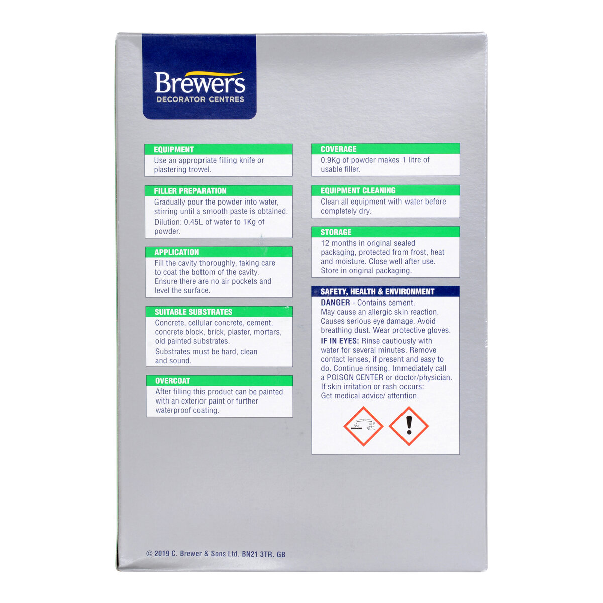 Brewers Quick Drying Exterior Filler White 2KG
