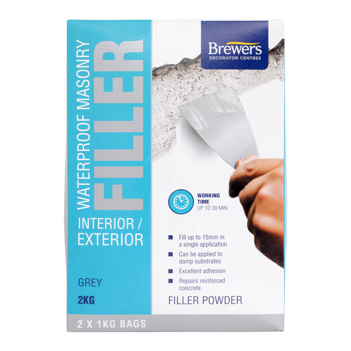 Brewers Waterproof Masonry Interior / Exterior Filler Grey 6KG