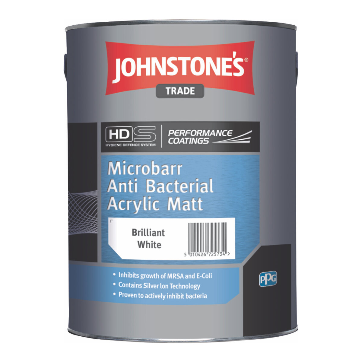 Johnstones Trade Microbarr Anti Bacterial Acrylic Matt B/White 5L