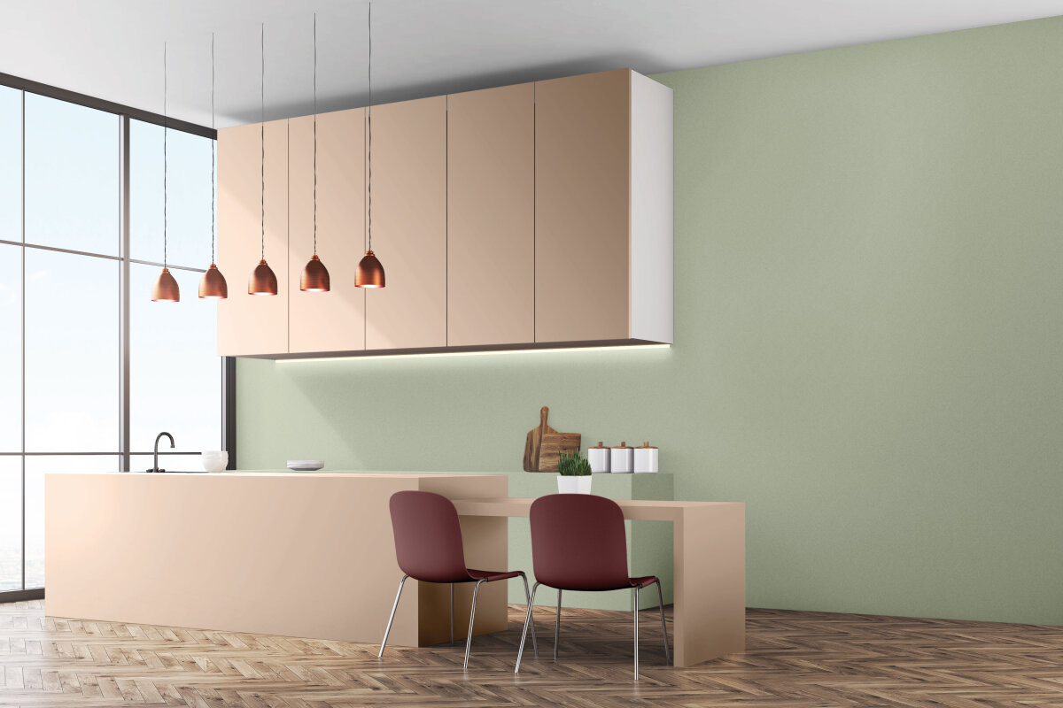Transcend (PPG1079-4), Enchanting Eggplant (PPG13-07) and Boulder Lichen (PPG1127-4)