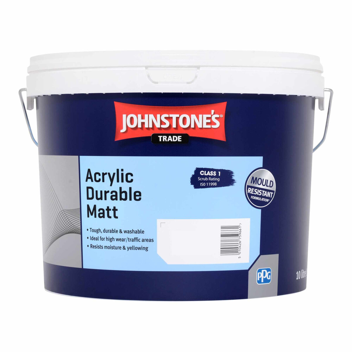 Johnstones Trade Acrylic Durable Matt Magnolia 10L