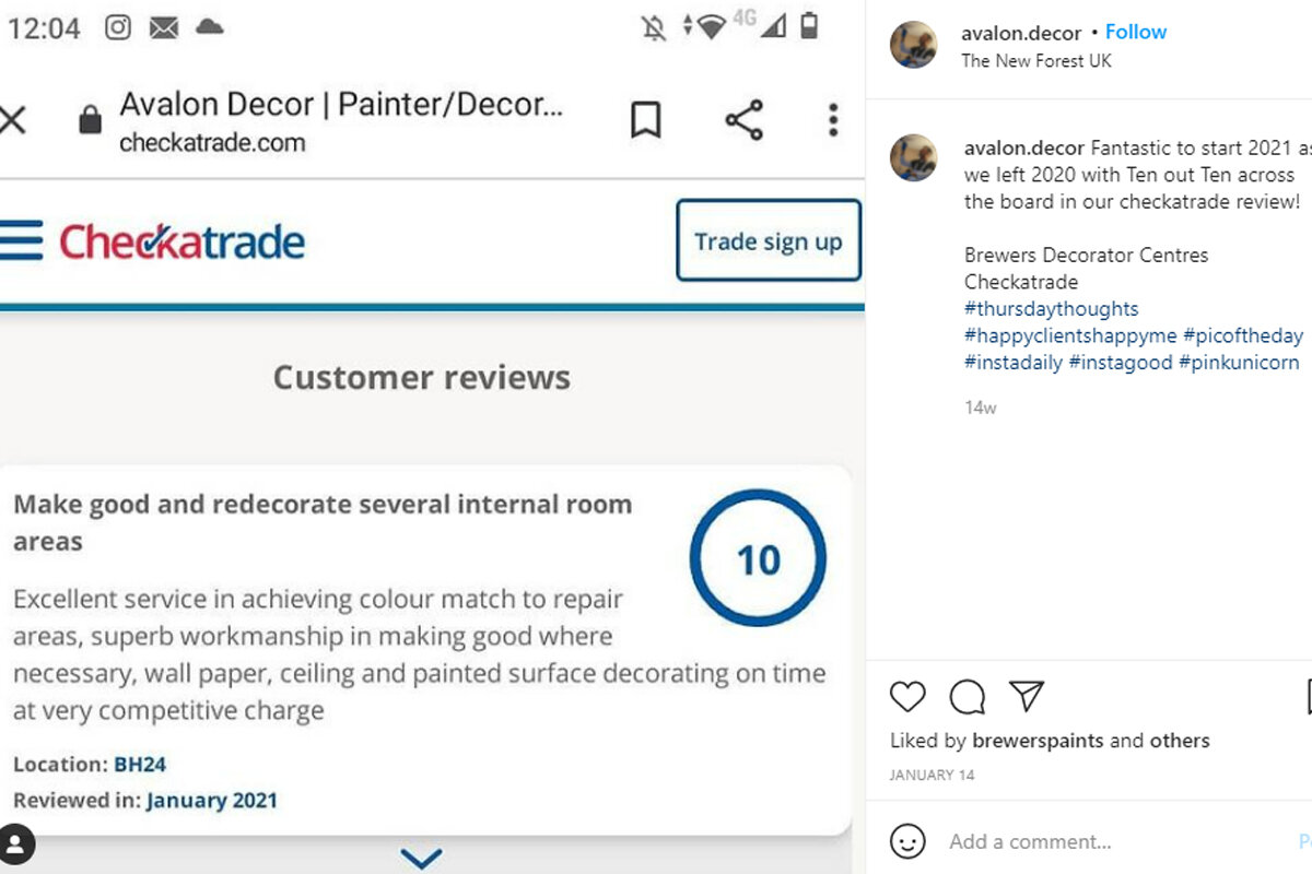 Example of company news post on Instagram