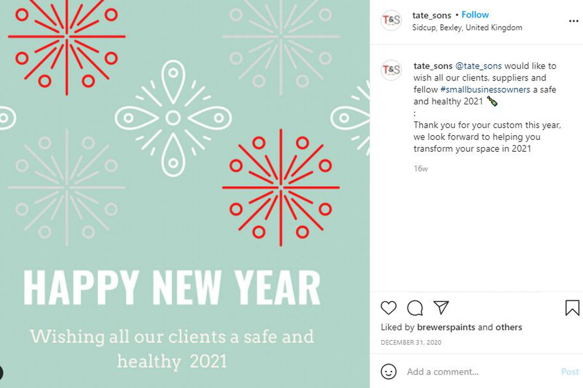 Example of seasonal post from Instagram