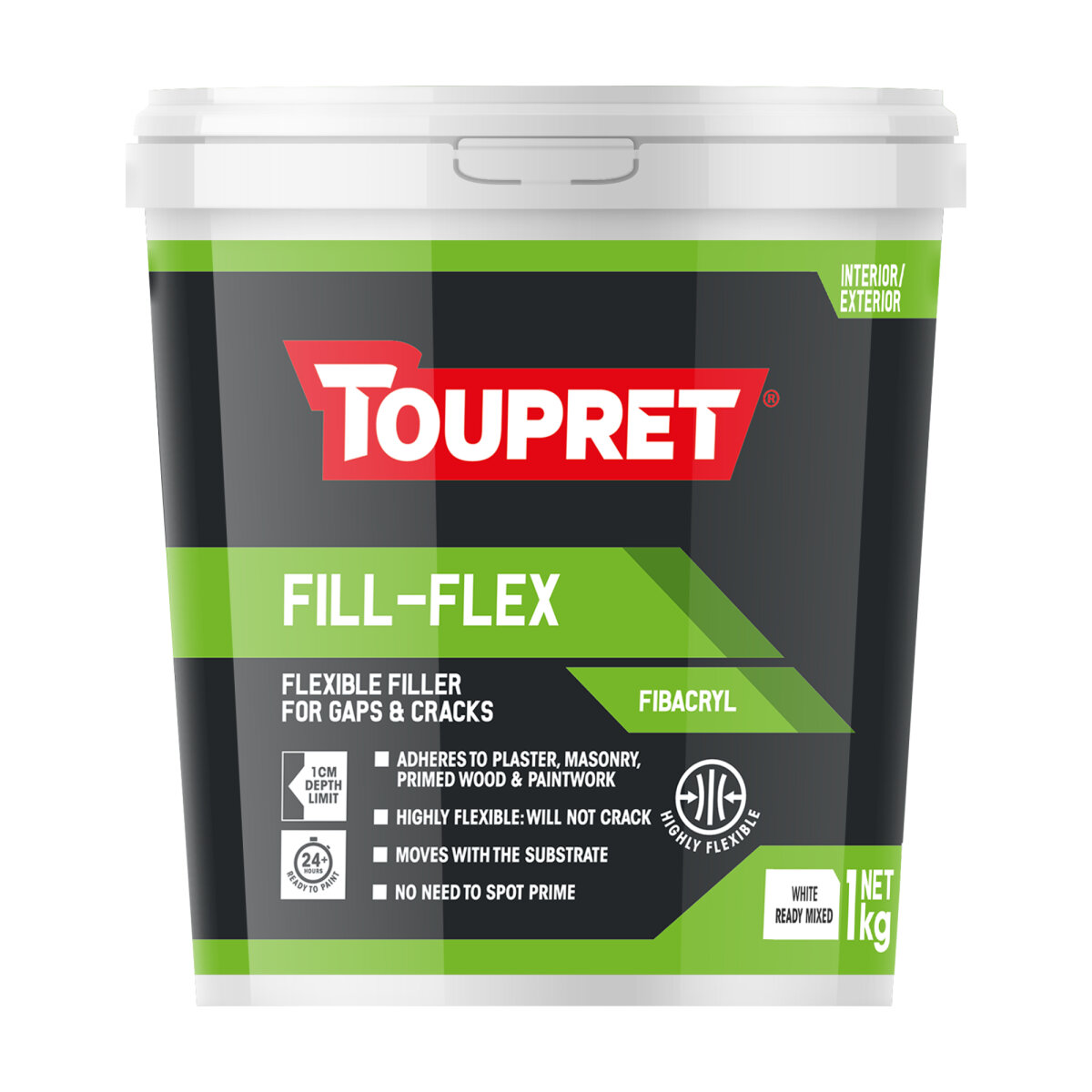 Toupret Fibacryl Flex Gap & Crack Fibre Filler 1KG
