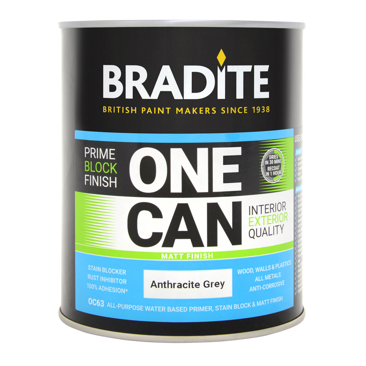 Bradite One Can OC63 Matt Anthracite Grey BL0395010N