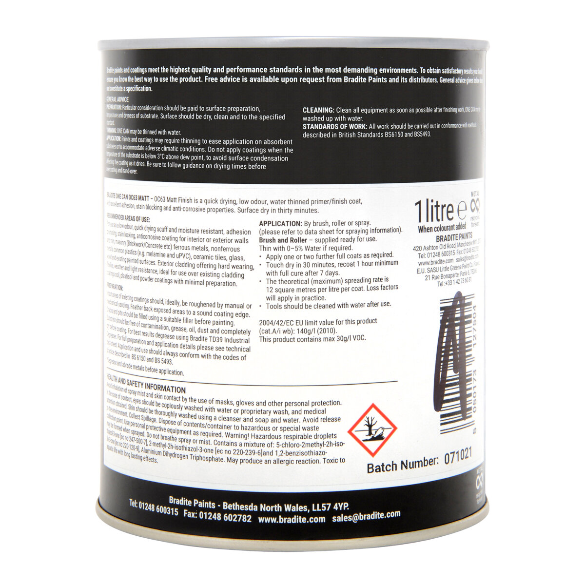 Bradite One Can OC63 Matt Anthracite Grey BL0395010N-A