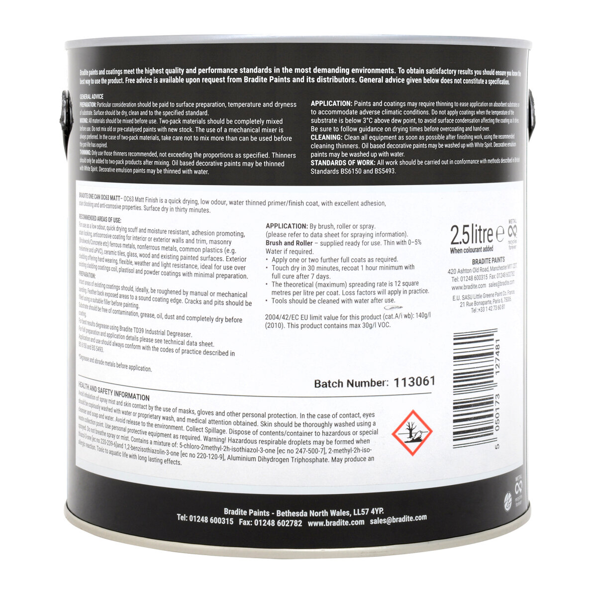 Bradite One Can OC63 Matt White BL0395005J-A