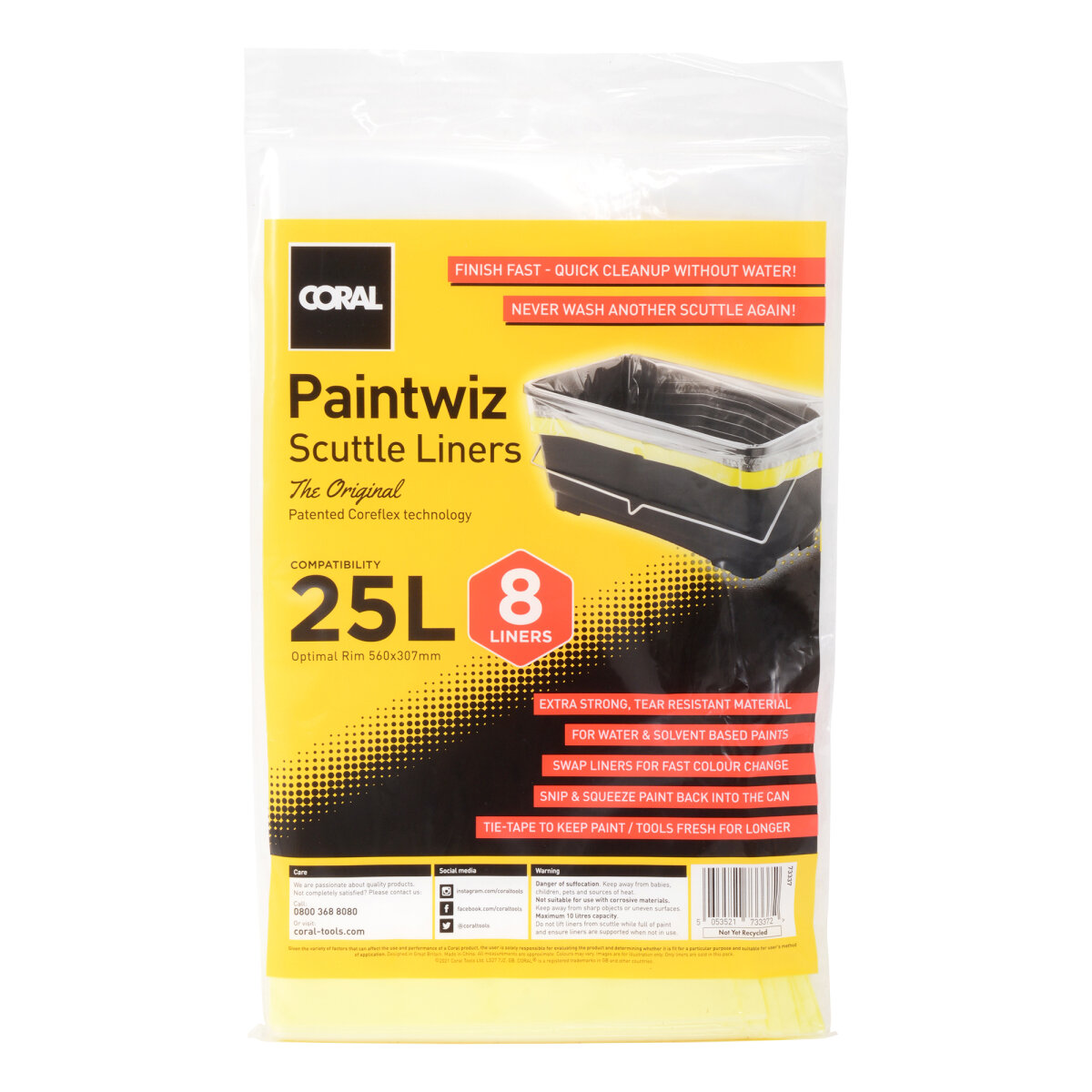 Coral Paintwiz Scuttle Liner (Pack of 8) 25L JT05881005