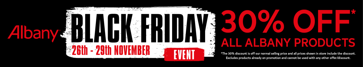 Black Friday: A Whopping 30% off ALL Albany Products!
