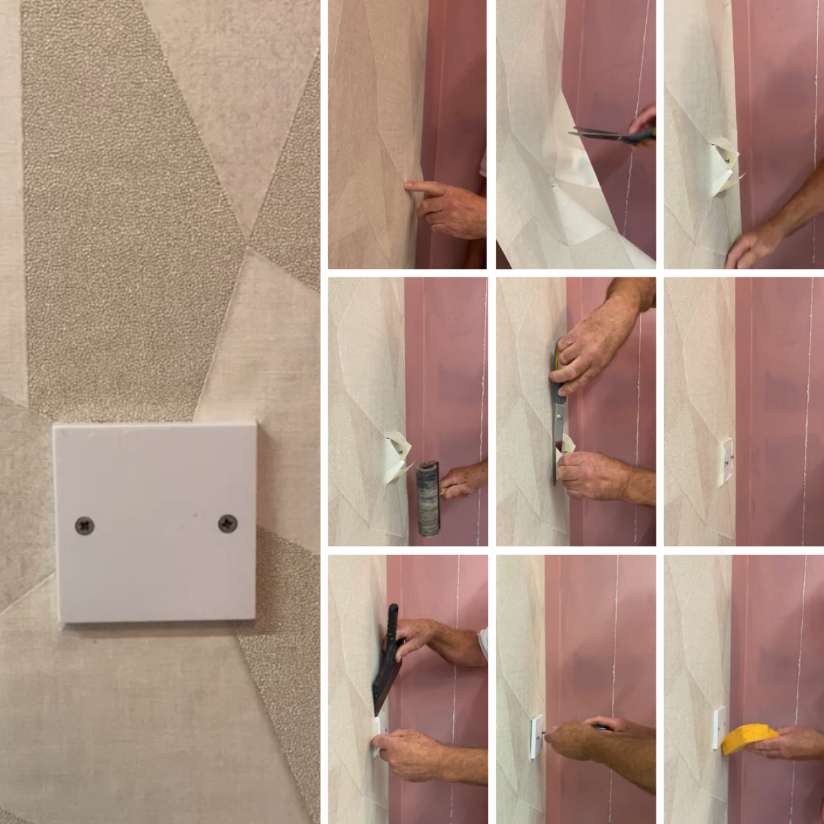 Wallpapering around objects