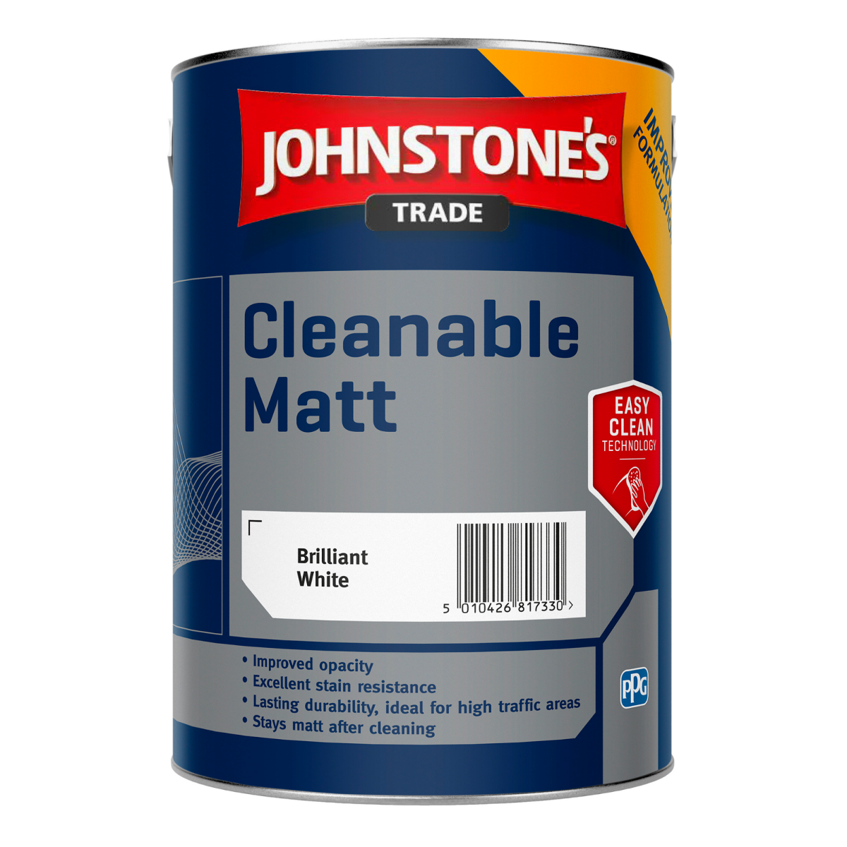 Johnstones Trade Cleanable Matt Brilliant White 5L
