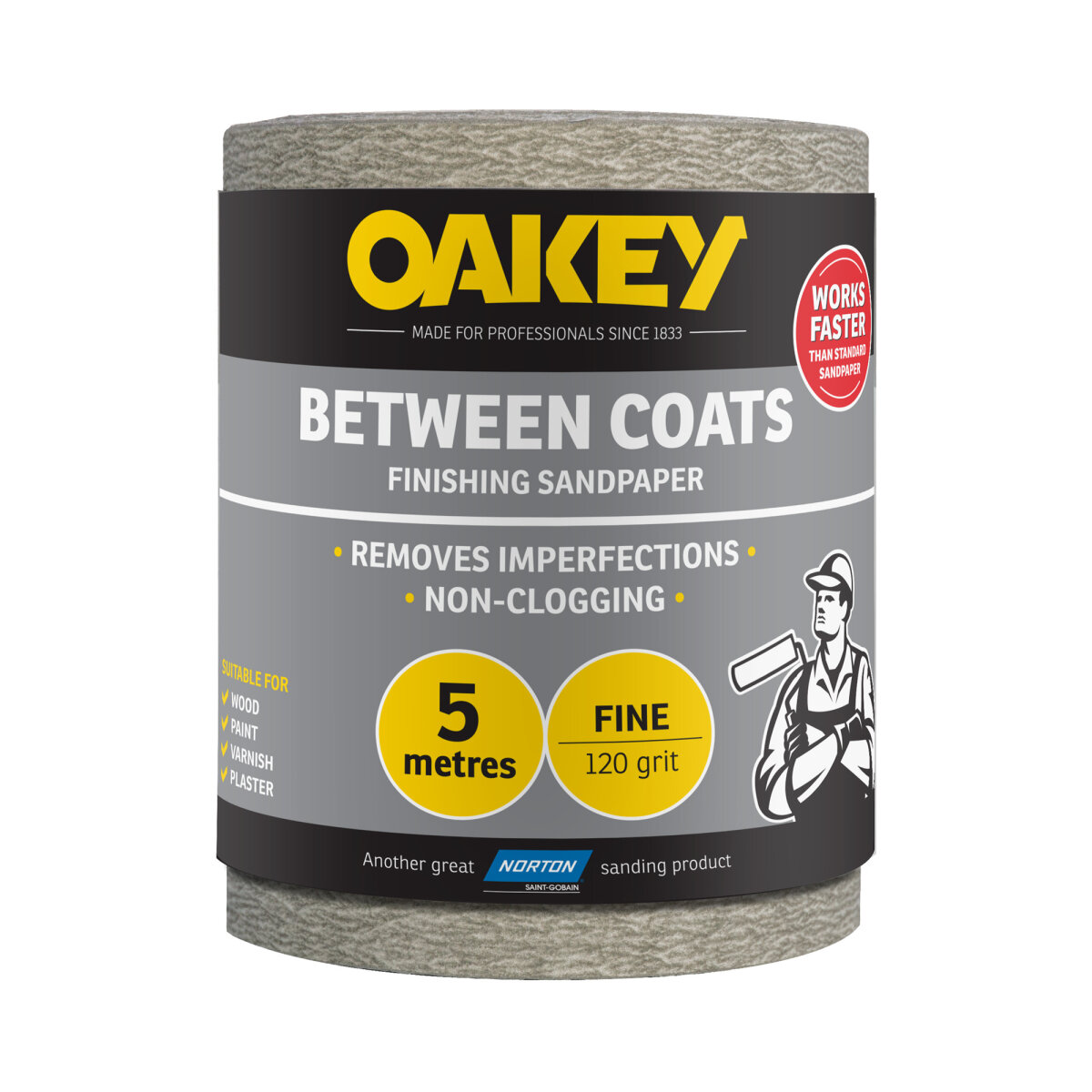 Oakey Between Coats Finishing Paper 115mm x 5m P120