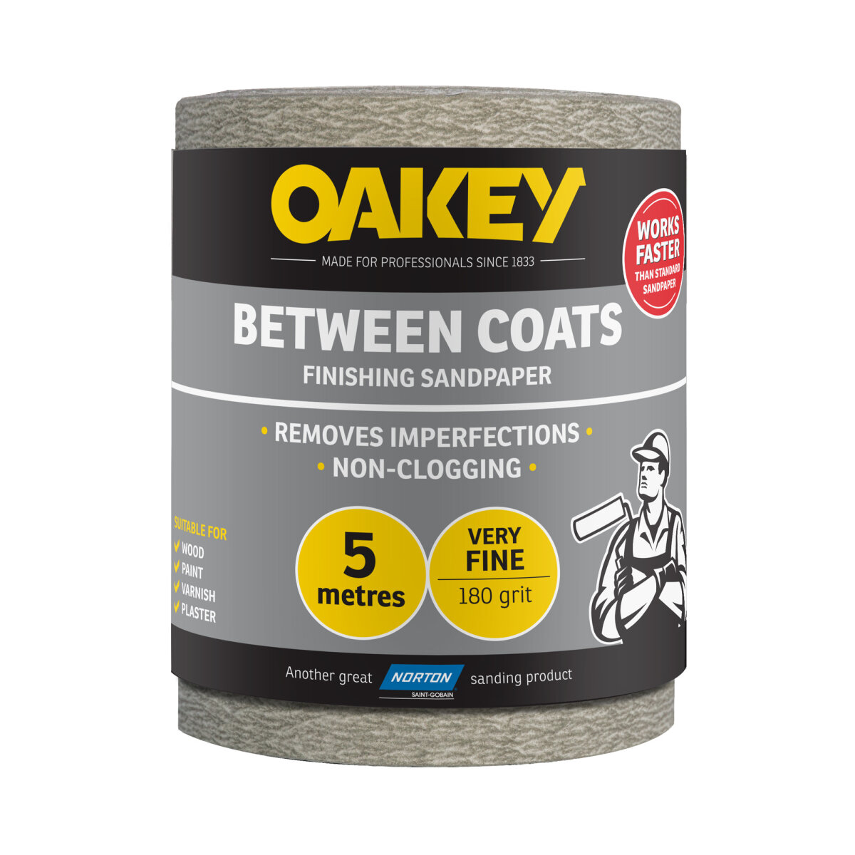 Oakey Between Coats Finishing Paper 115mm x 5m P180