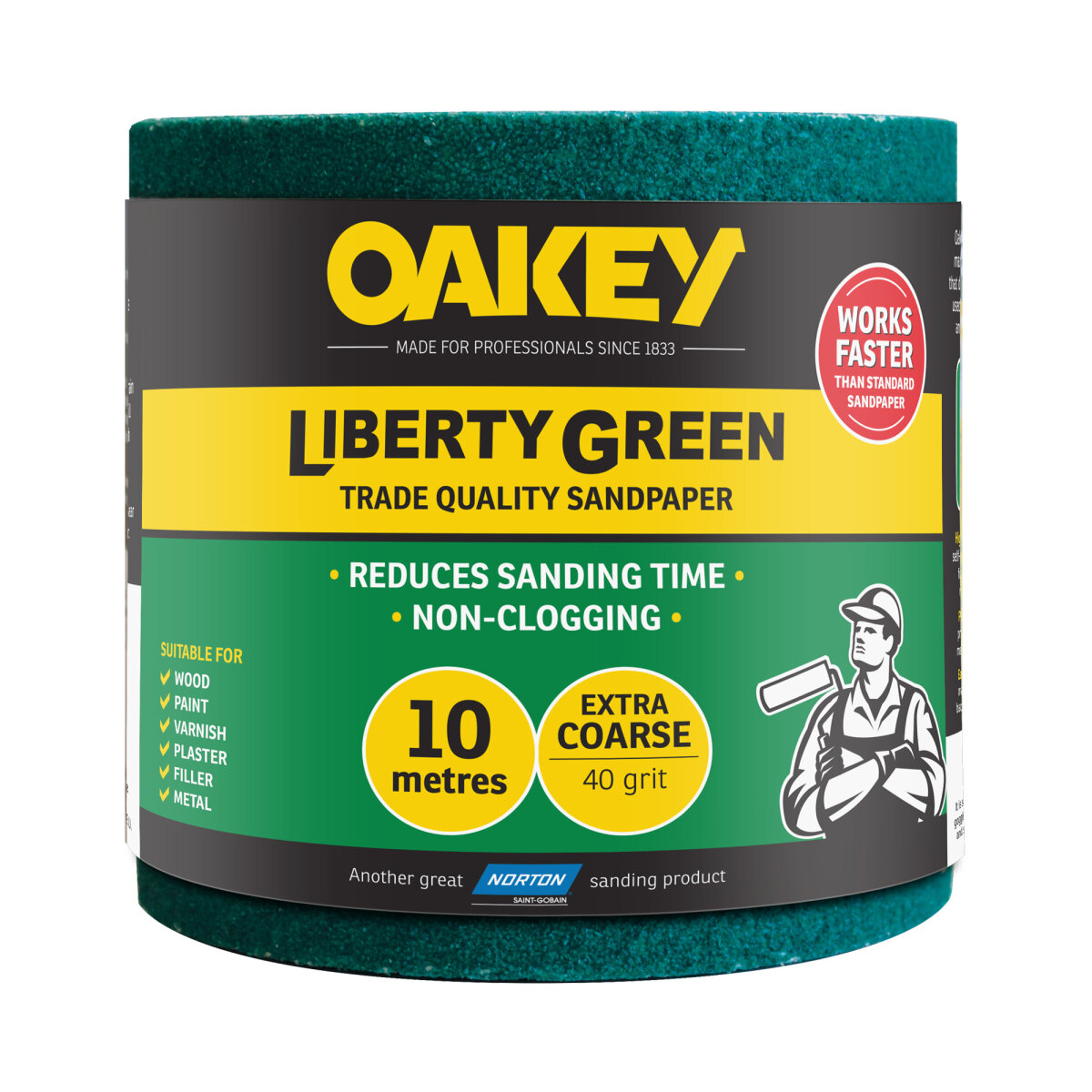 Oakey Liberty Green Aluminium Oxide 115mm x 10m P40