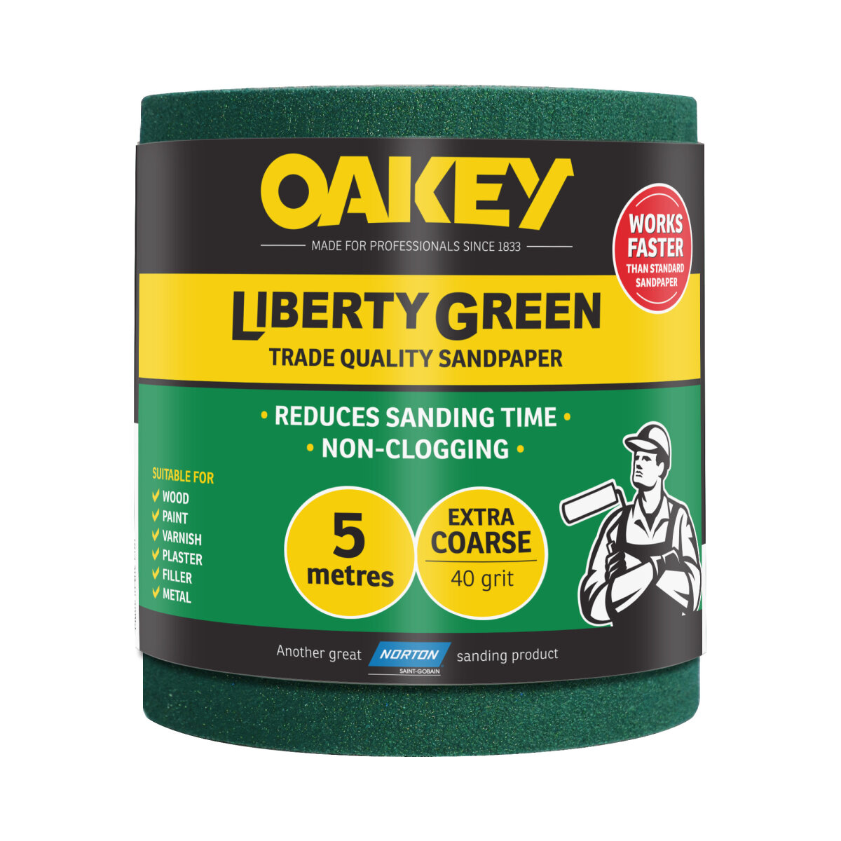 Oakey Liberty Green Aluminium Oxide 115mm x 5m P40