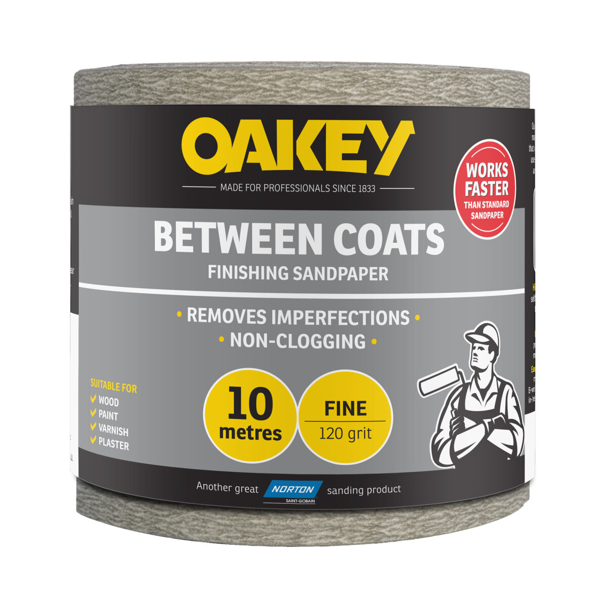Oakey Between Coats Finishing Sandpaper Roll 5m - Extra Fine - 320 Oakey Between Coats Finishing Sandpaper Roll 5m - Extra Fine - 320