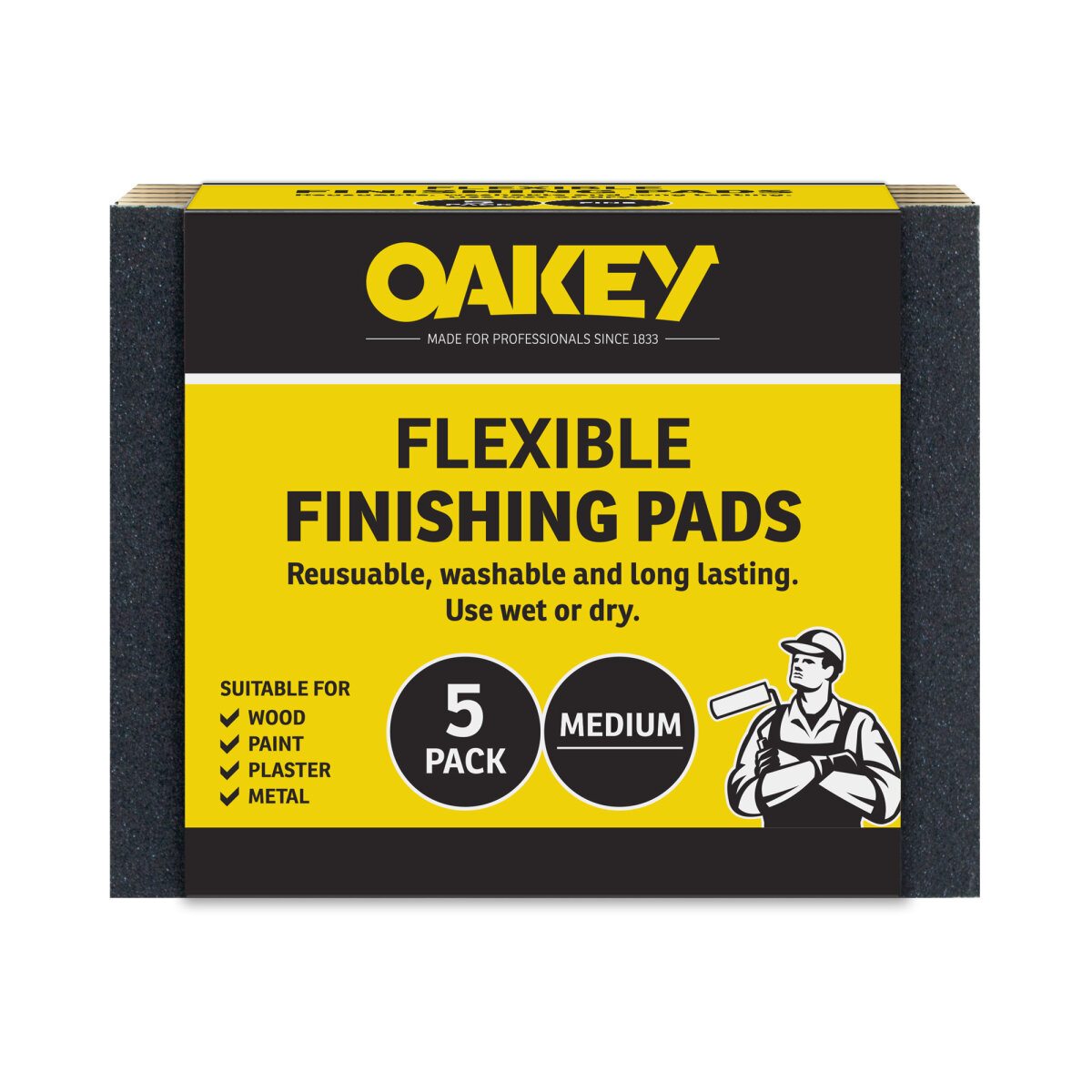 Oakey 5 Flexible Finishing Pads Medium